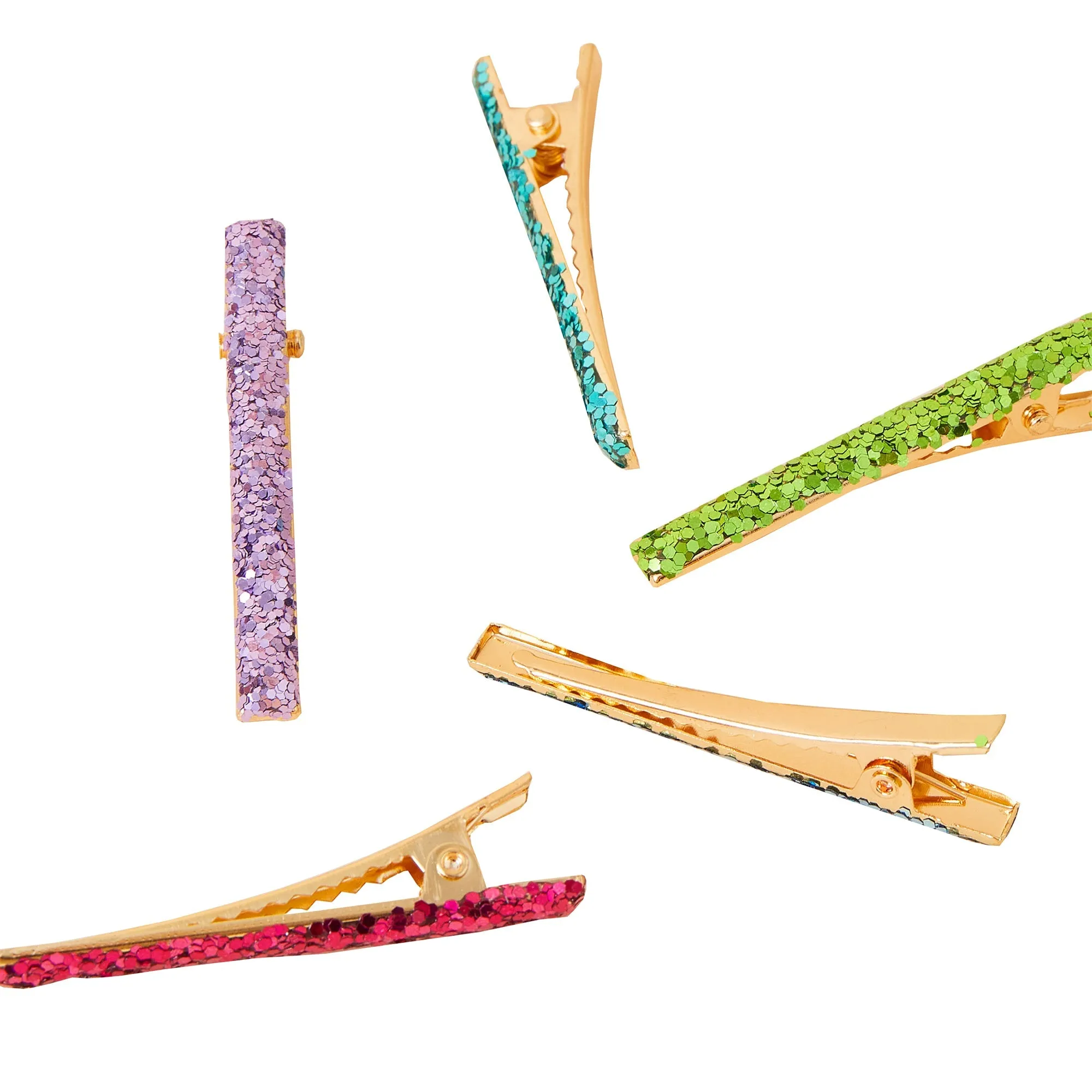 Accessorize London Girl's Set of 5 Glitter Salon hair Clips