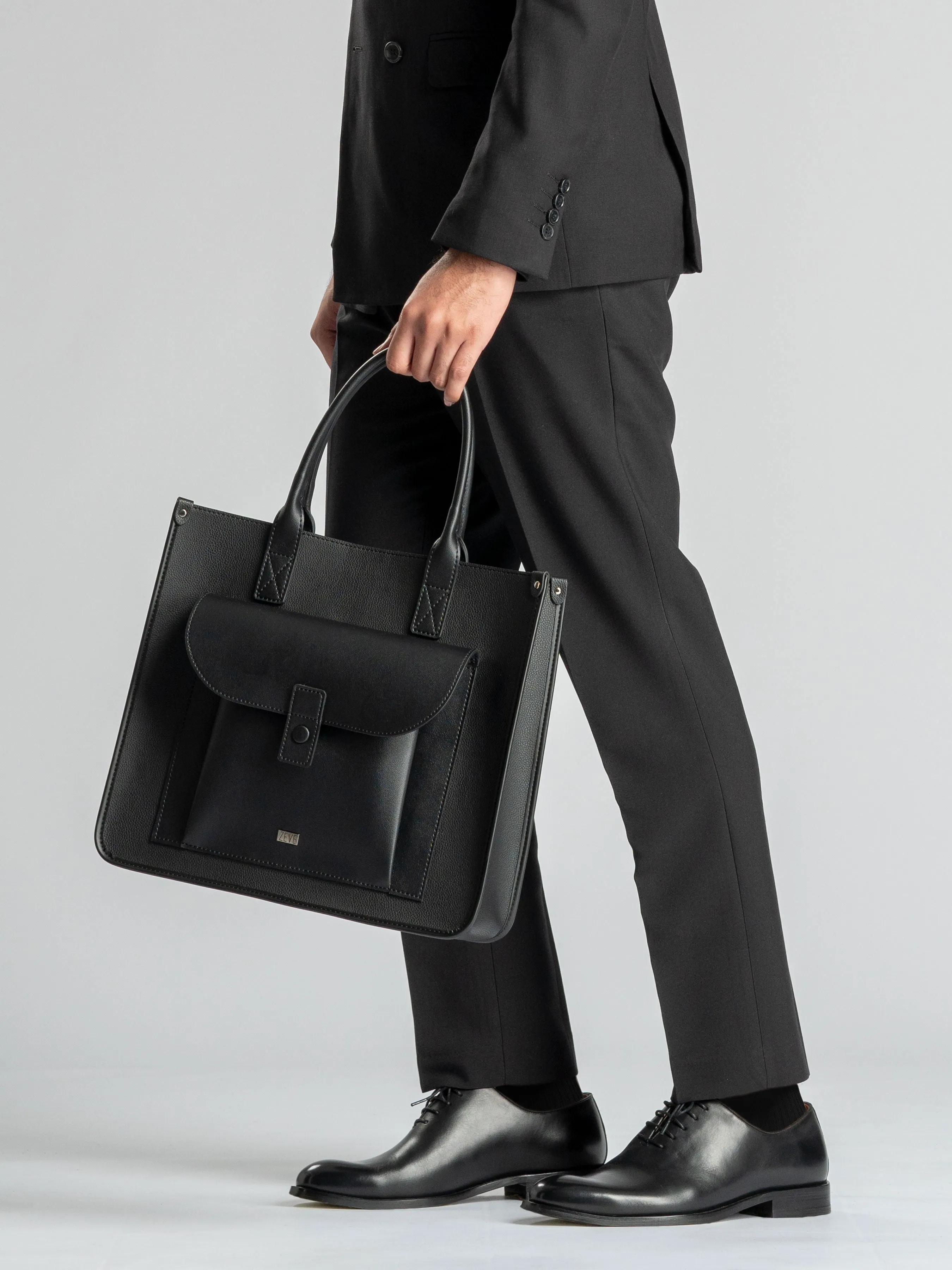 Sleek Black Ares Tote Bag - Stylish and Versatile Accessory