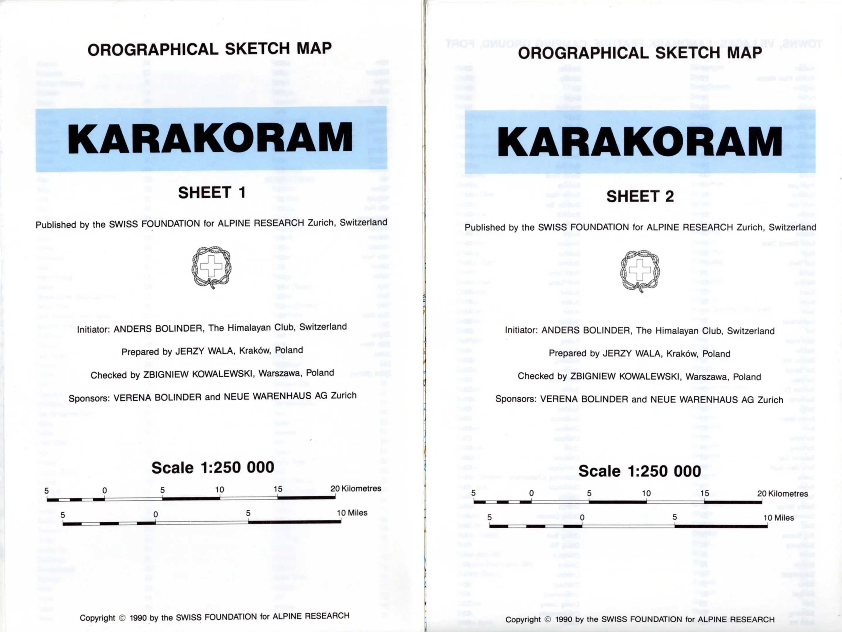 Karakoram: Orographical Sketch Map (Sheet 1 & 2)