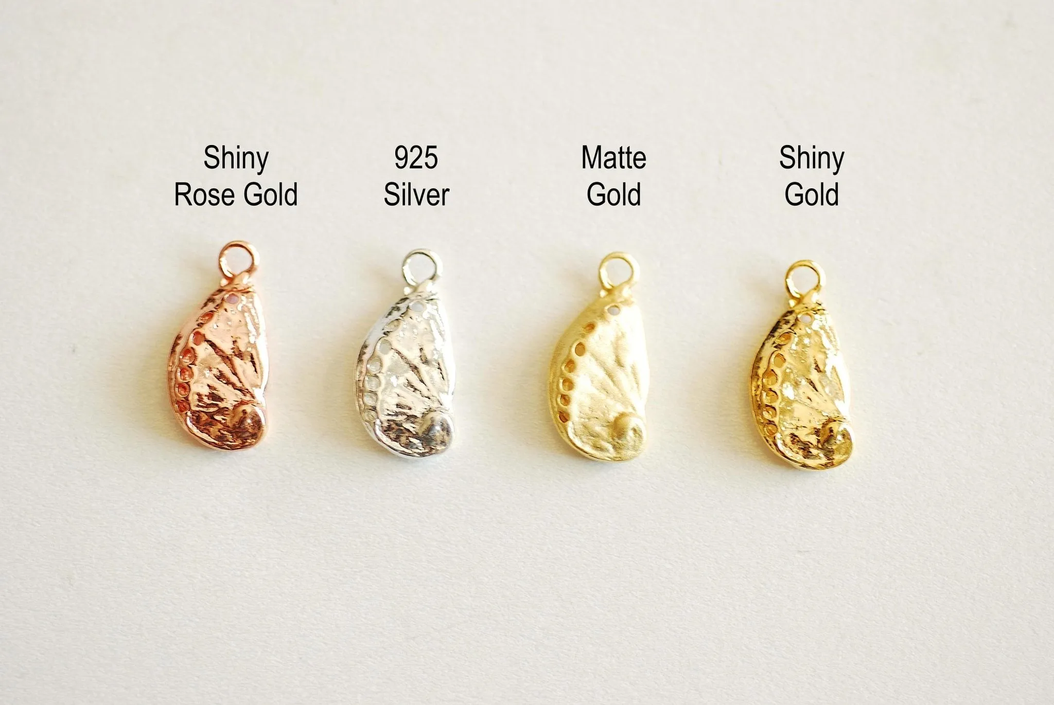 Matte Gold Wholesale Abalone Shell Charm- Vermeil Gold, cowrie shell, nautical sea shell, oyster shell, seashell charm, beach ocean, shell charm, 372