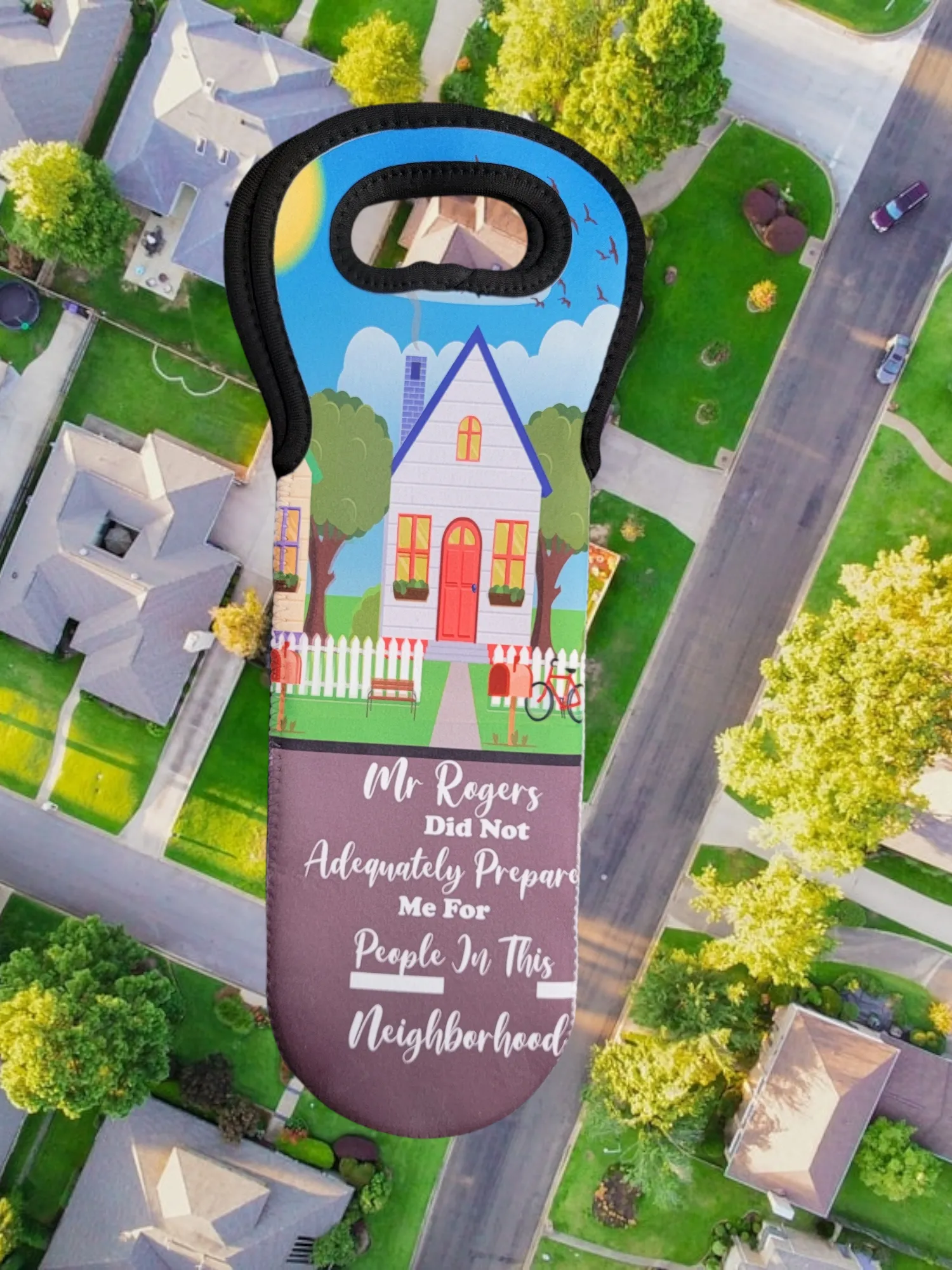 Mr Rogers Neighborhood Funny Wine Carrier Gift Bag Hostess Gift