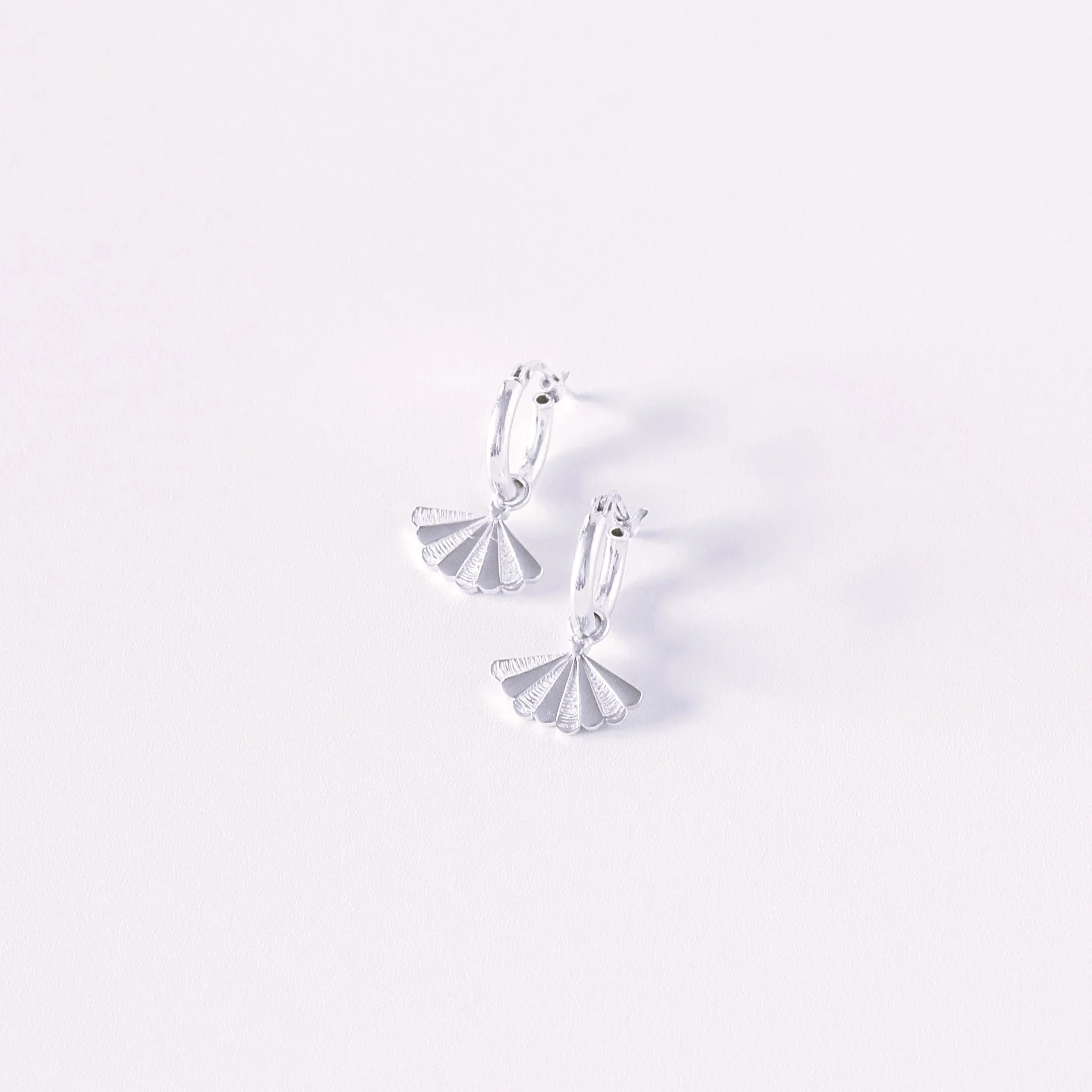 SANTIAGO Mini Hoops with Shell Pendants (Single or as a Pair)