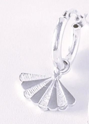 SANTIAGO Mini Hoops with Shell Pendants (Single or as a Pair)