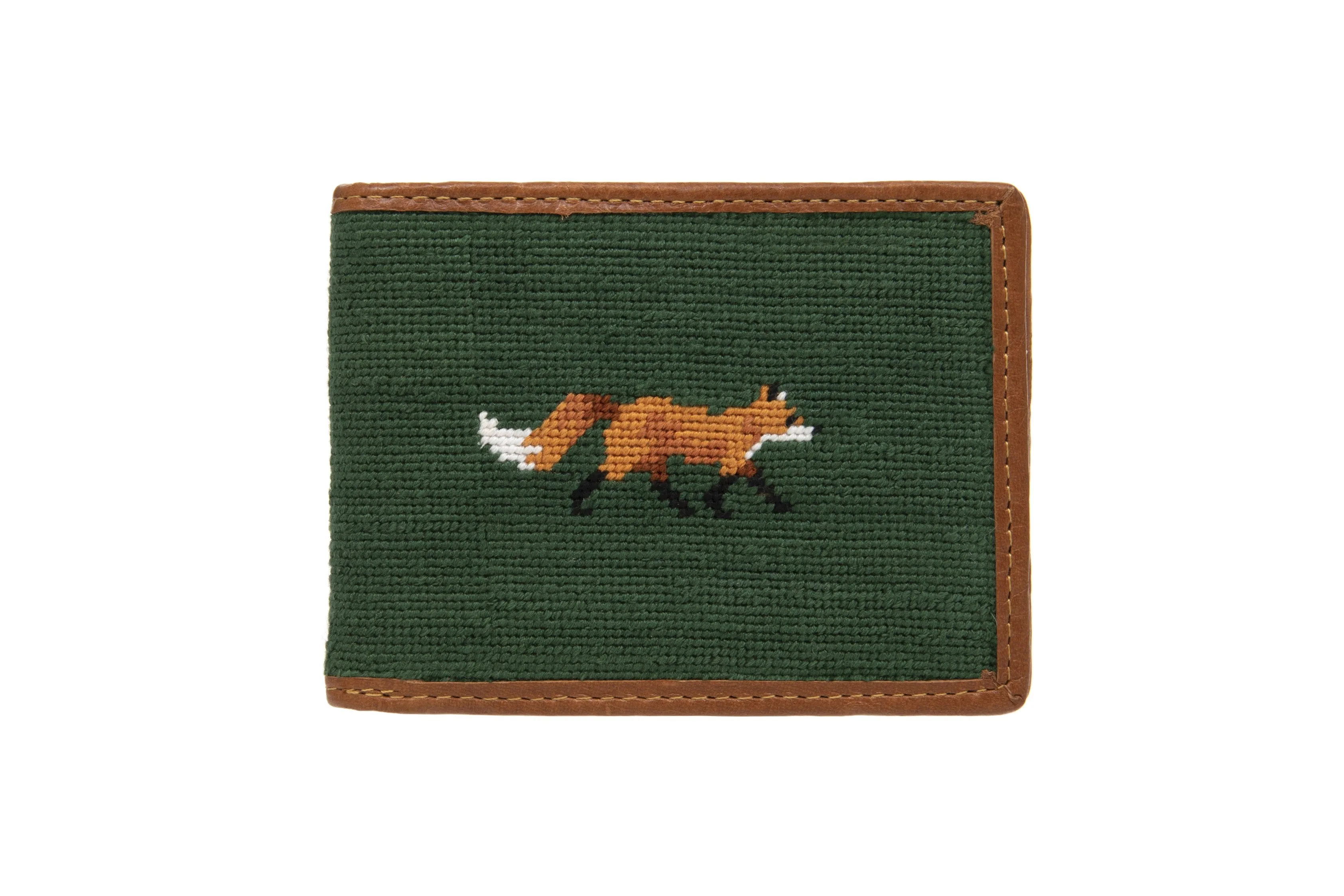 Smathers & Branson Fox and Hound Needlepoint Bi-fold Wallet