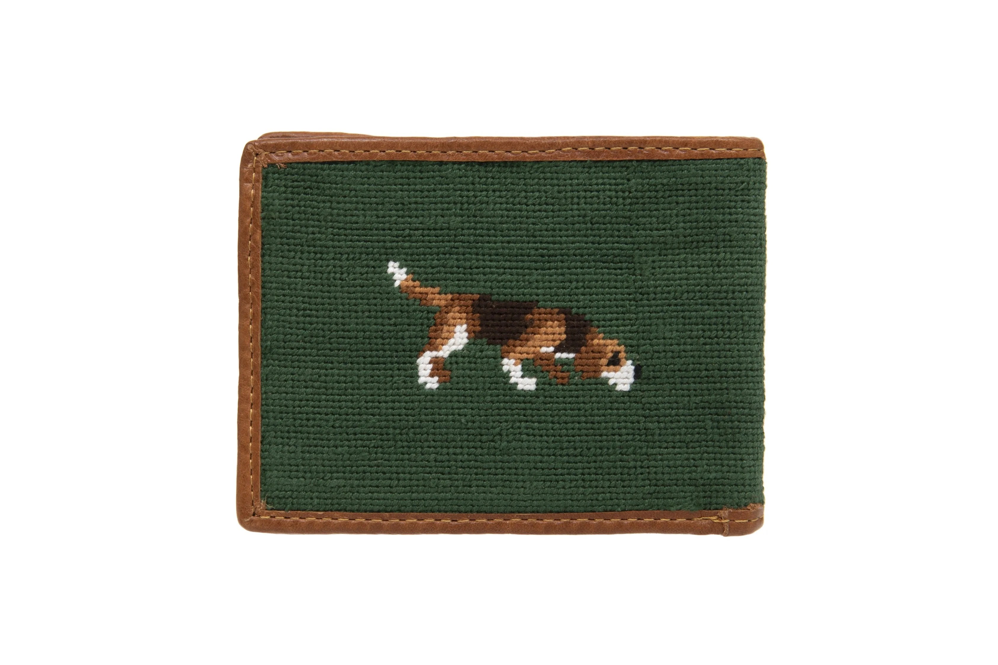 Smathers & Branson Fox and Hound Needlepoint Bi-fold Wallet
