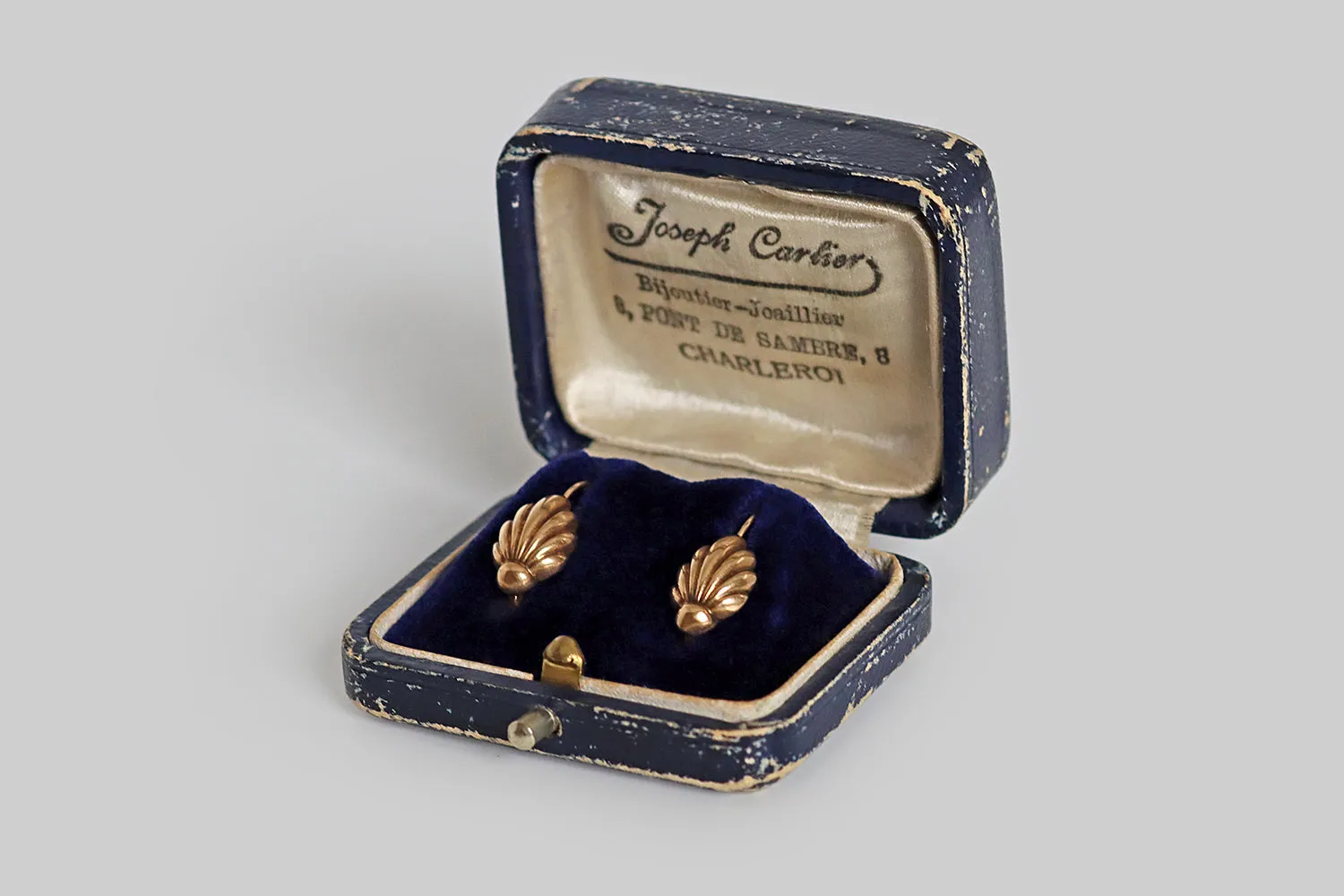 Victorian Shell Form Dormeuse Earrings