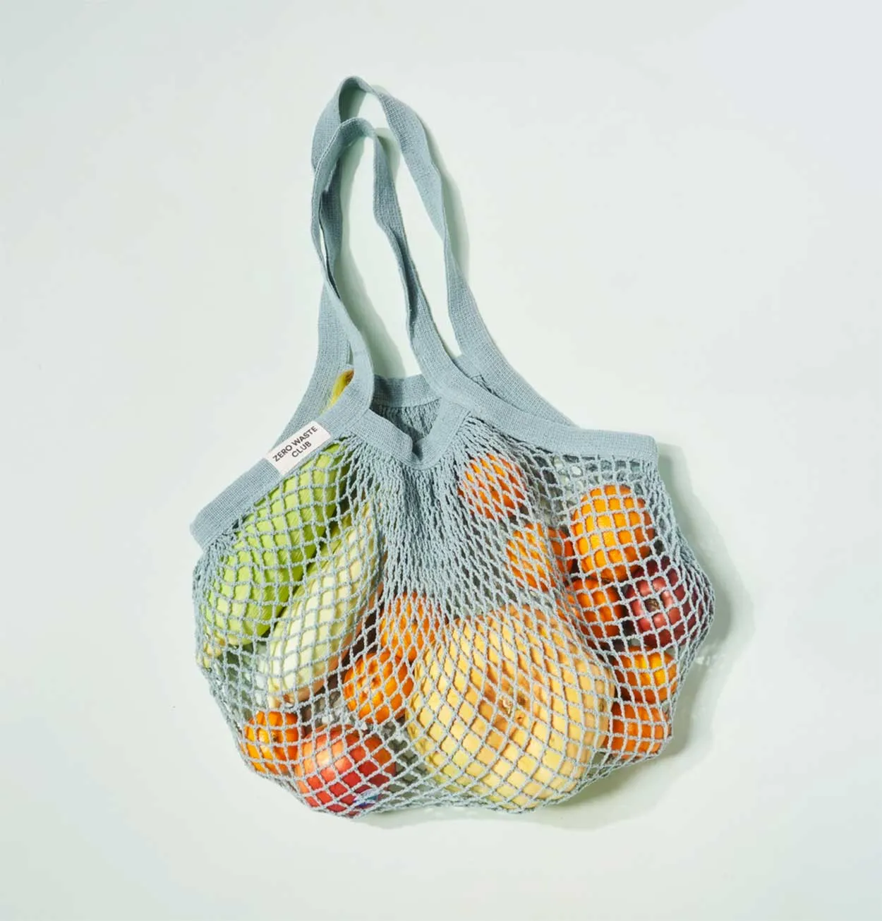 Zero Waste Club Organic Cotton Mesh Shopping Grocery Bag in Grey