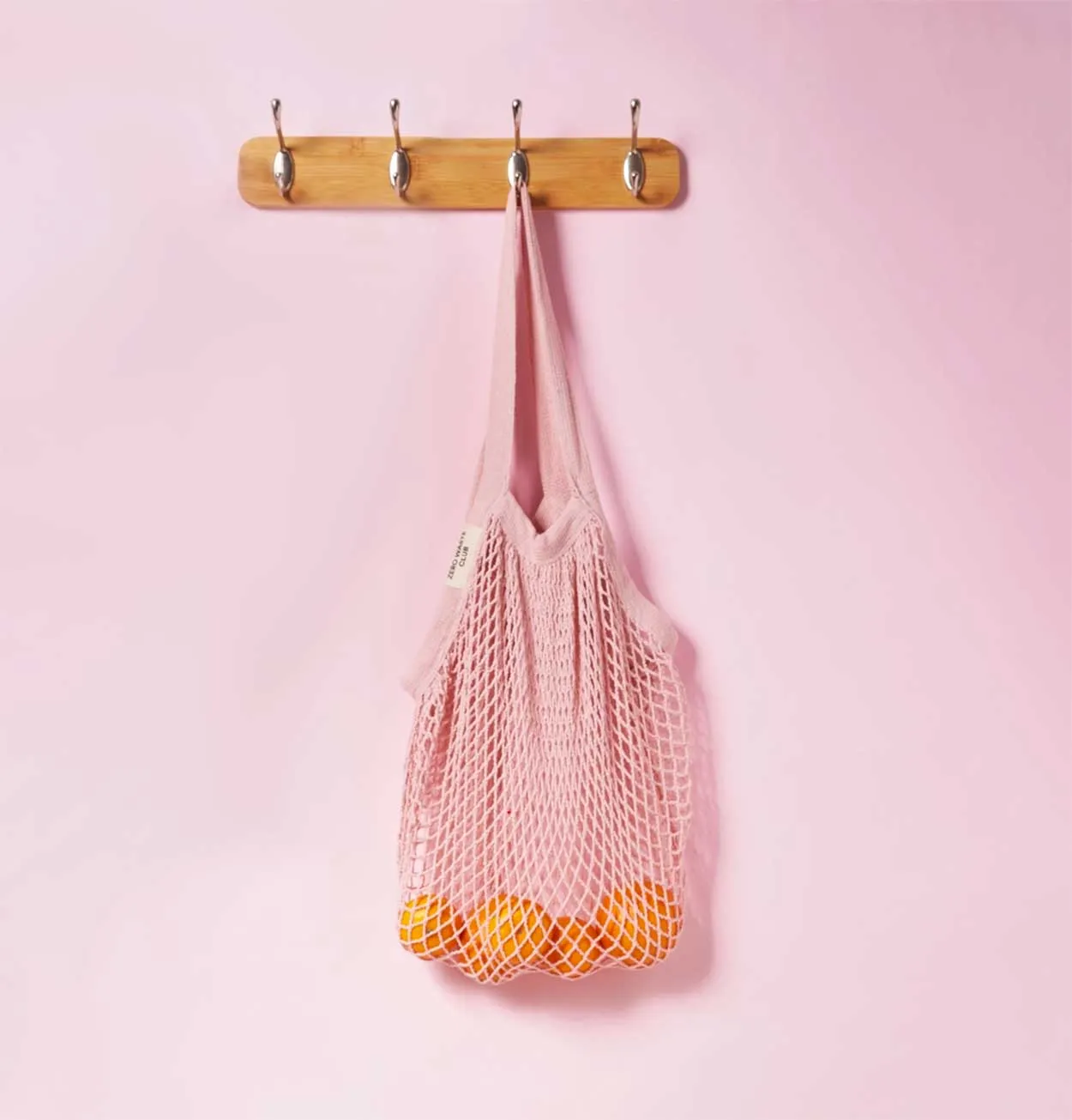 Zero Waste Club Organic Cotton Mesh Shopping Grocery Bag in Grey